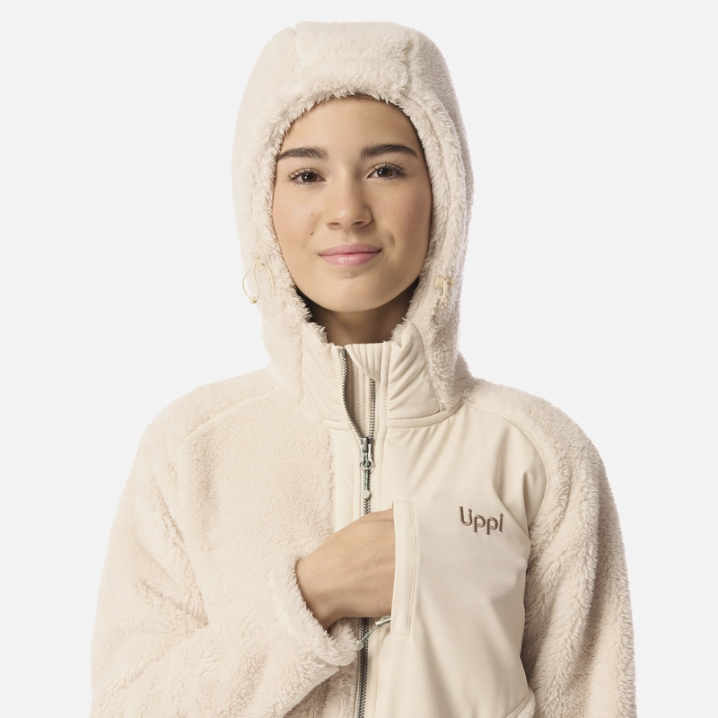 POLAR TEEN GIRL BEAR SHAGGY-PRO HOODY JACKET BEIGE LIPPI I26 - 4