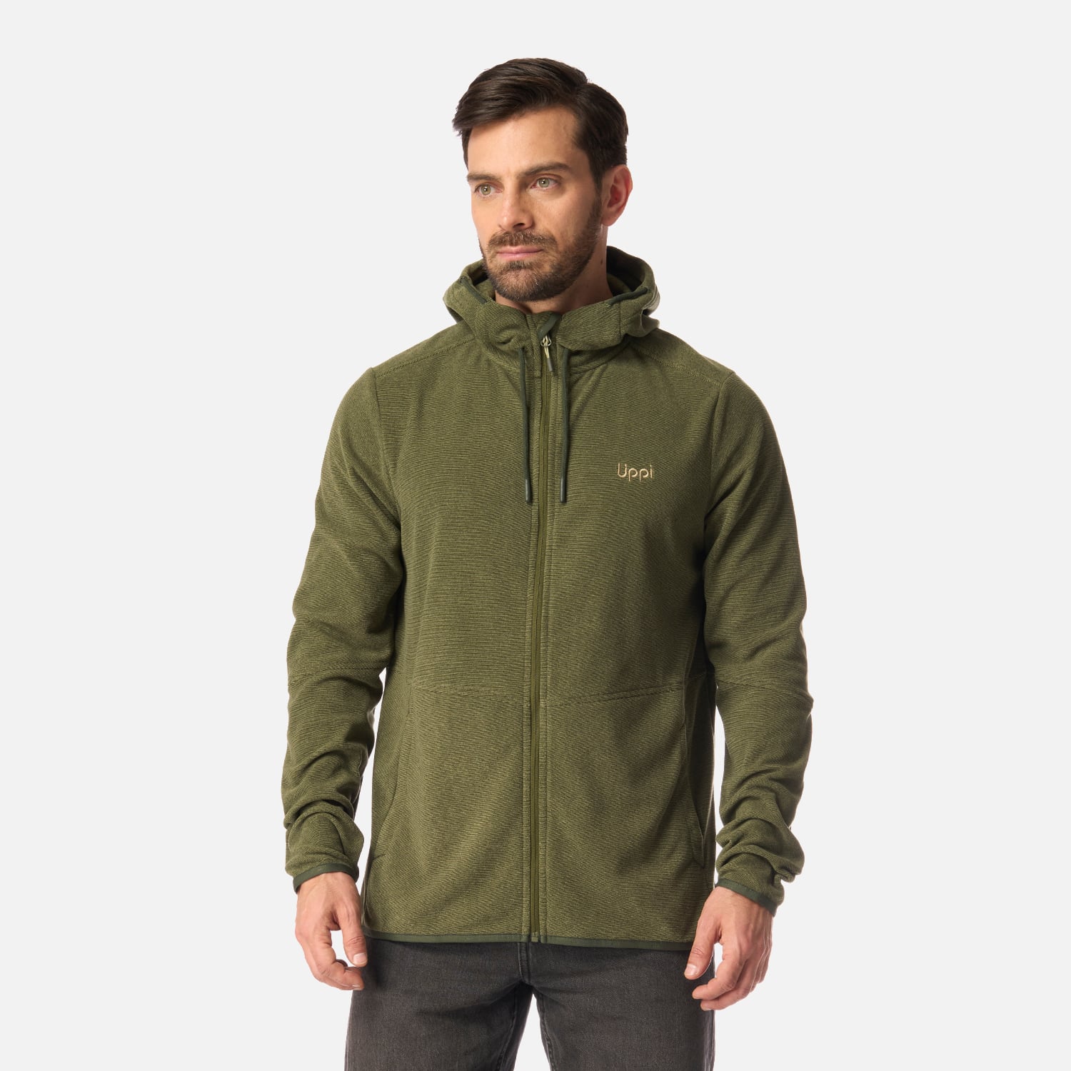 LIPPI POLAR HOMBRE STRIPES NANO-F FULL ZIP HOODY VERDE MILITAR LIPPI I26