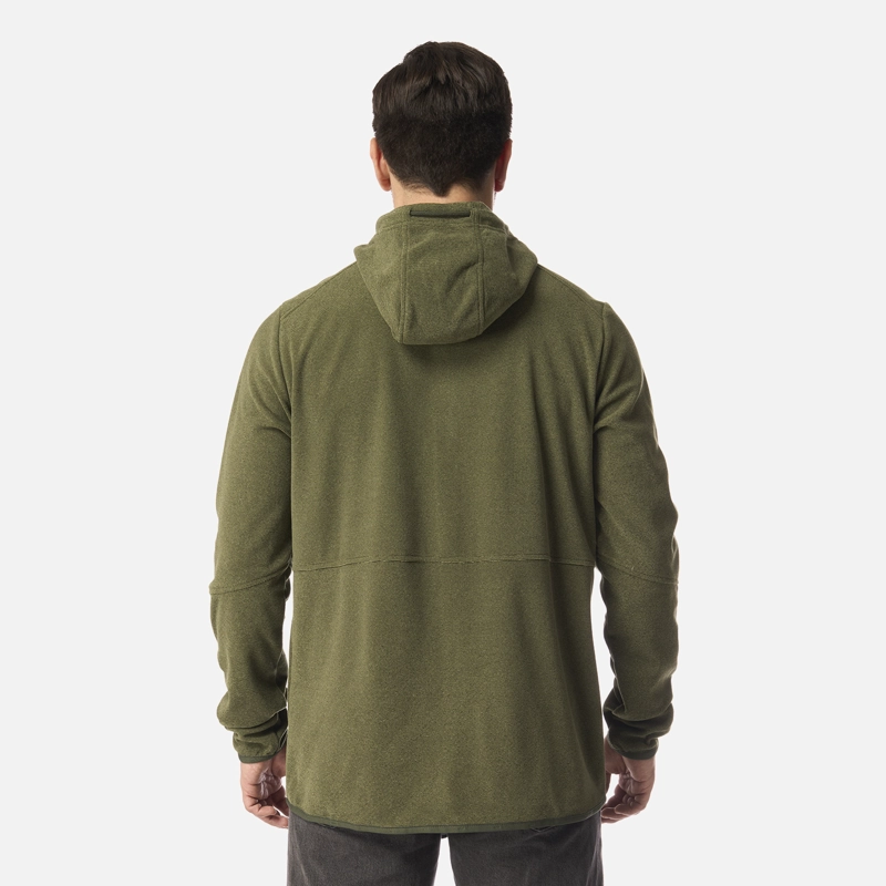 POLAR HOMBRE STRIPES NANO-F FULL ZIP HOODY VERDE MILITAR LIPPI I26 - 3