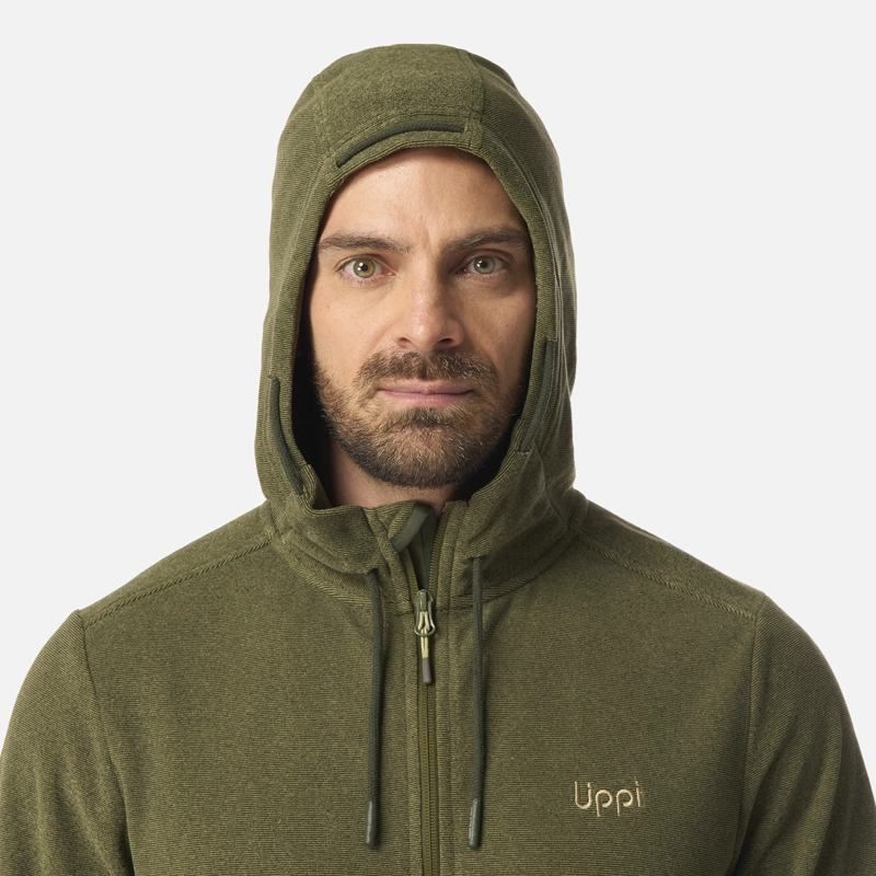 POLAR HOMBRE STRIPES NANO-F FULL ZIP HOODY VERDE MILITAR LIPPI I26 - 4