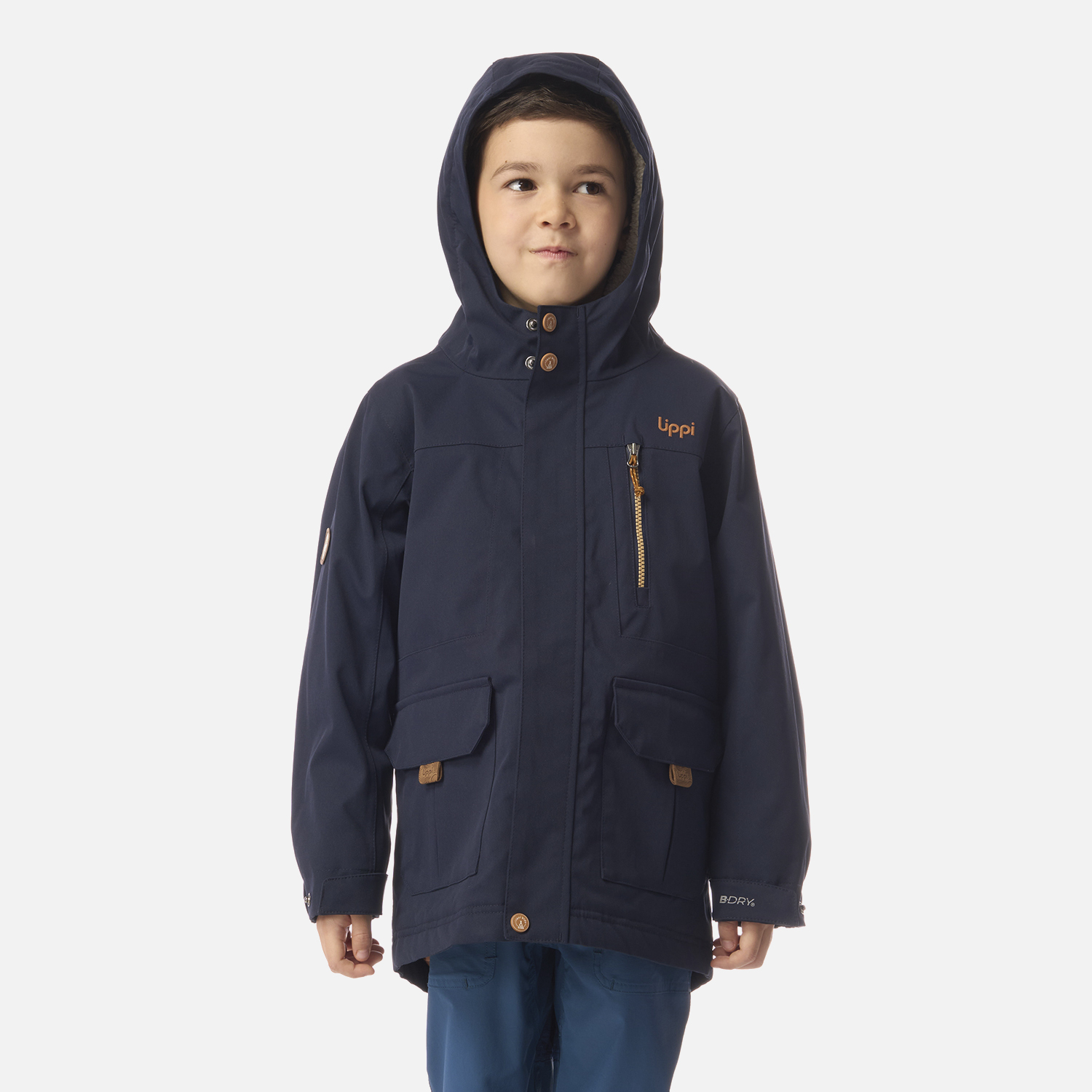 CHAQUETA NIÑO ROBLE B-DRY HOODY JACKET AZUL MARINO LIPPI I26 - 1
