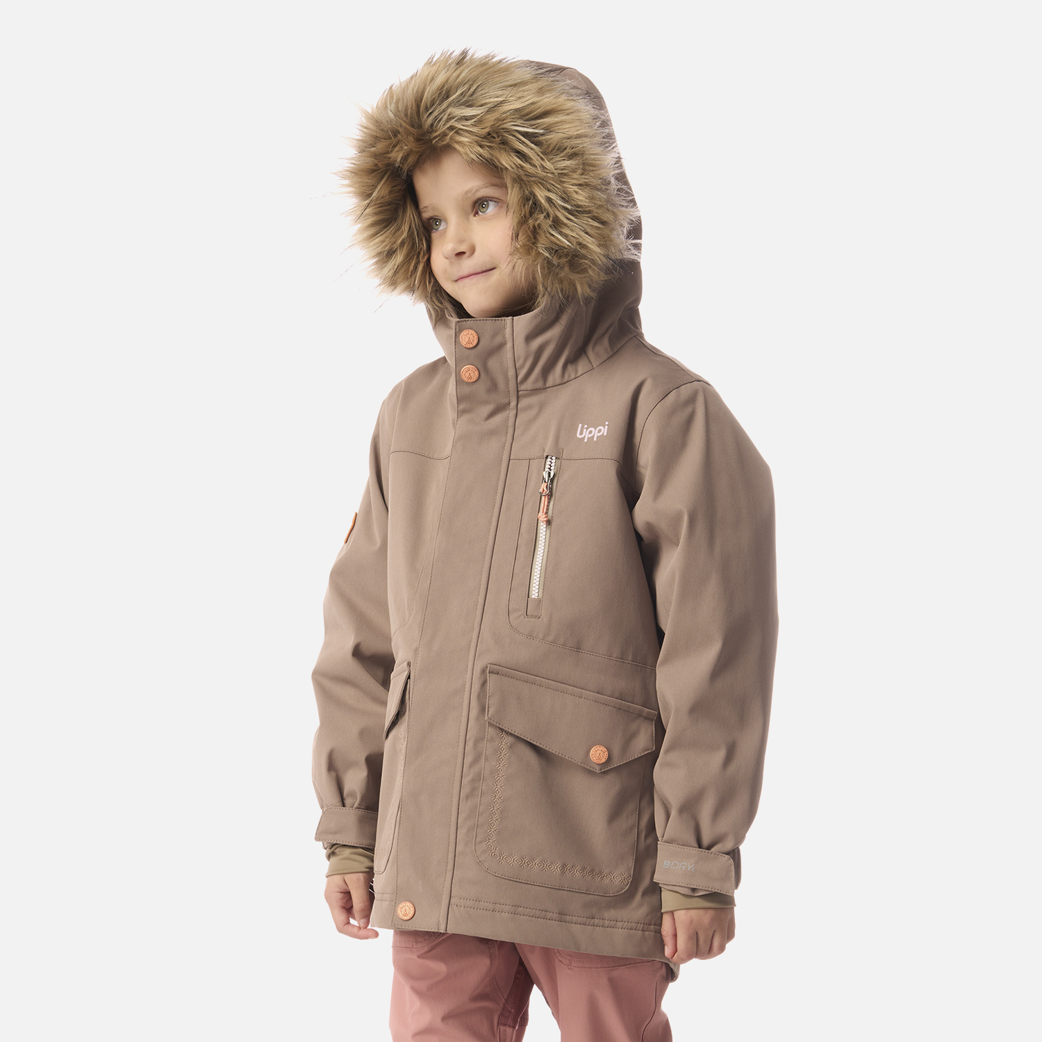 CHAQUETA NIÑA ROBLE B-DRY HOODY JACKET CANELA LIPPI I26 - 2