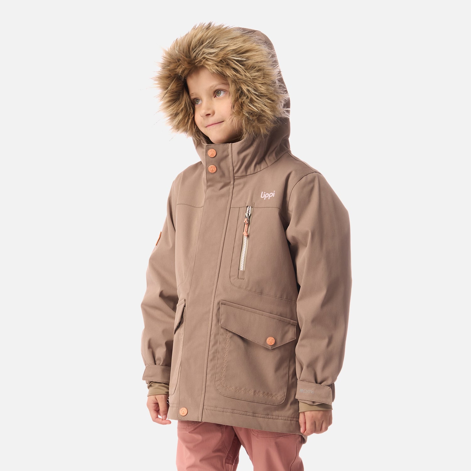 CHAQUETA NIÑA ROBLE B-DRY HOODY JACKET CANELA LIPPI I26 - 2