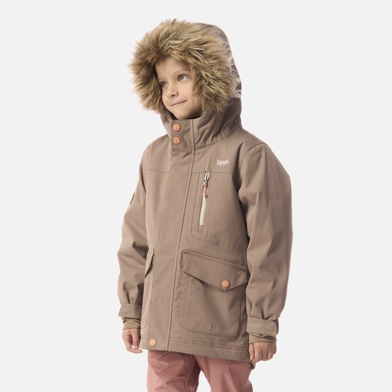 CHAQUETA NIÑA ROBLE B-DRY HOODY JACKET CANELA LIPPI I26 - 2