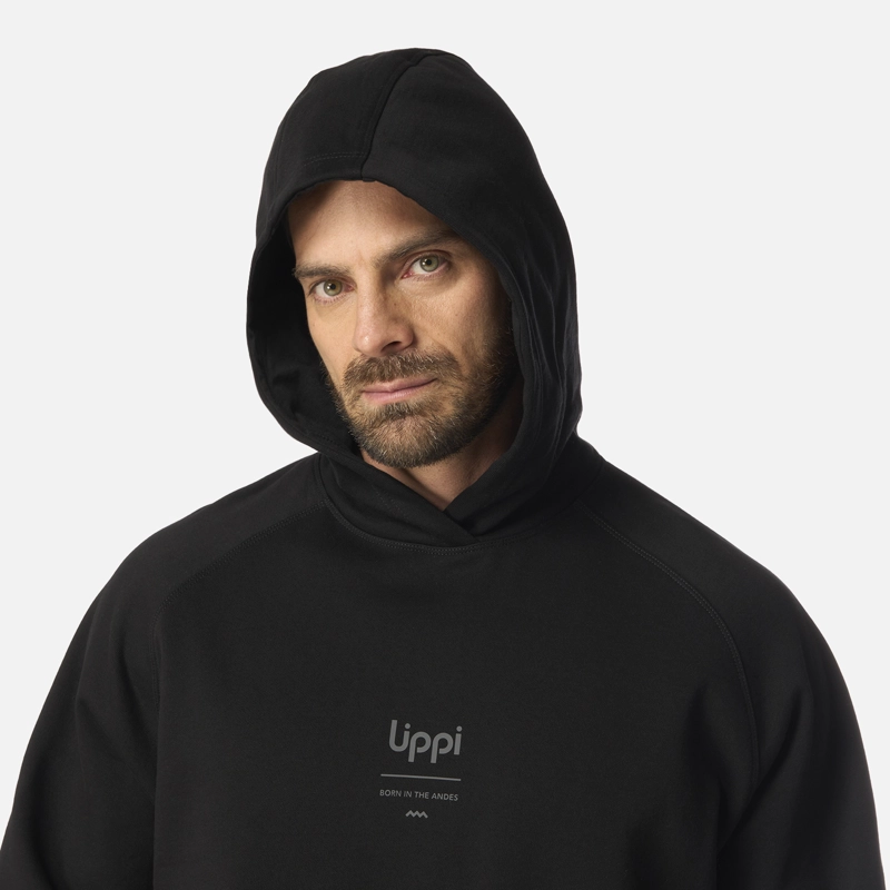 POLERON HOMBRE ULMO HOODY SWEATSHIRT NEGRO LIPPI I26 - 4