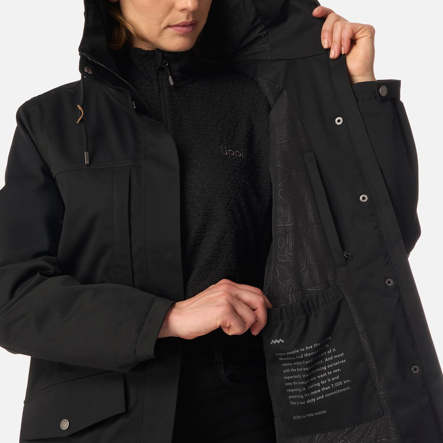 CHAQUETA MUJER DAYBREAK B-DRY JACKET NEGRO LIPPI I26 - 6