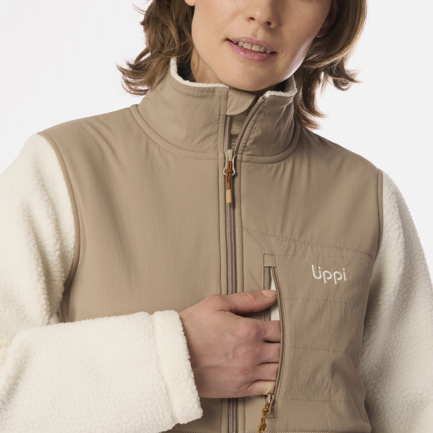 POLAR MUJER GLACIAR SHERPA-PRO JACKET CREMA LIPPI I26 - 4