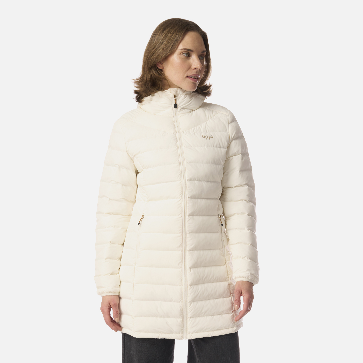 CHAQUETA MUJER SNOWMASS LONG STEAM-PRO HOODY JACKET CREMA LIPPI I26 - 1