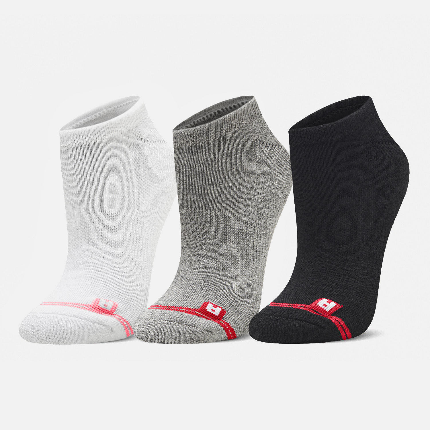 CALCETIN UNISEX LOGO LIPPI PACK NO SHOW NEGRO / BLANCO / GRIS LIPPI I26 - 1