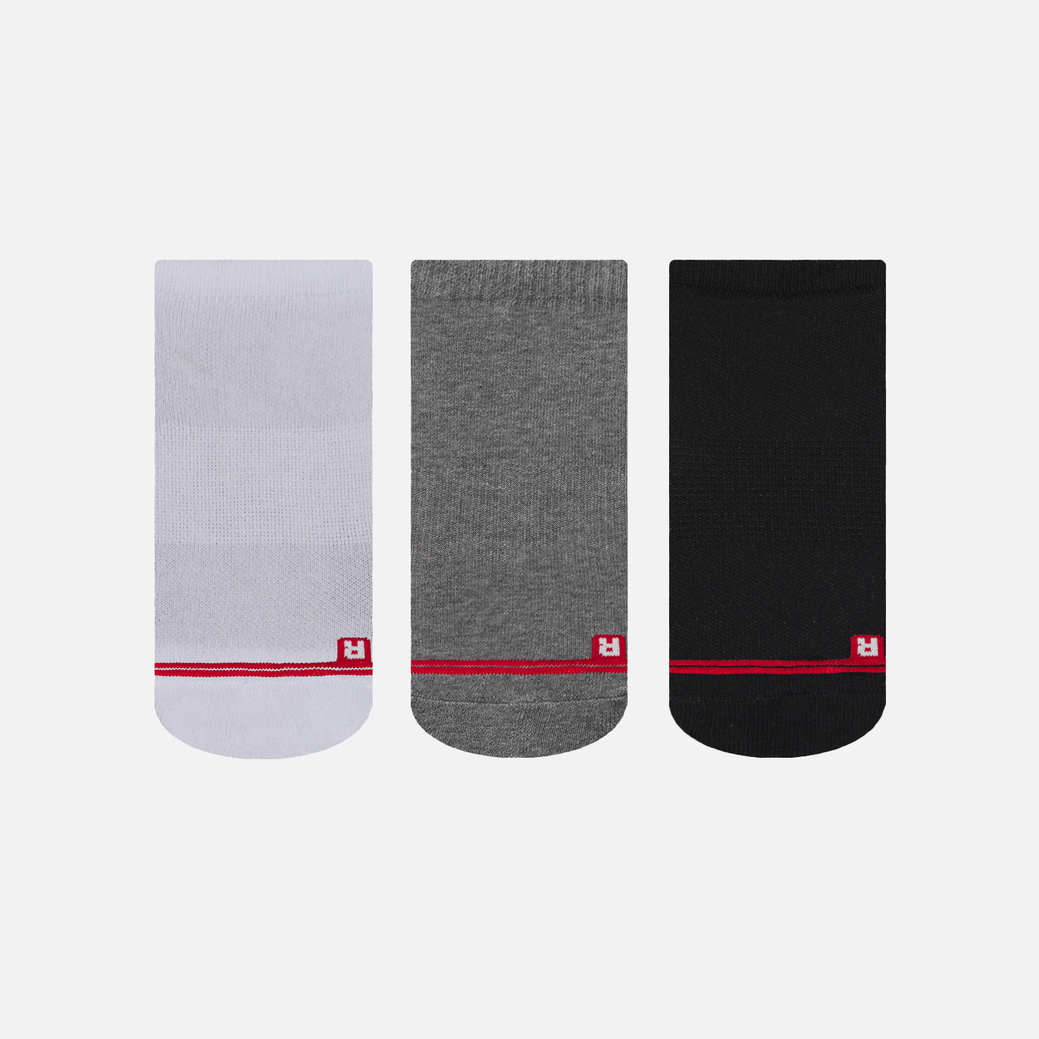 CALCETIN UNISEX LOGO LIPPI PACK NO SHOW NEGRO / BLANCO / GRIS LIPPI I26 - 2