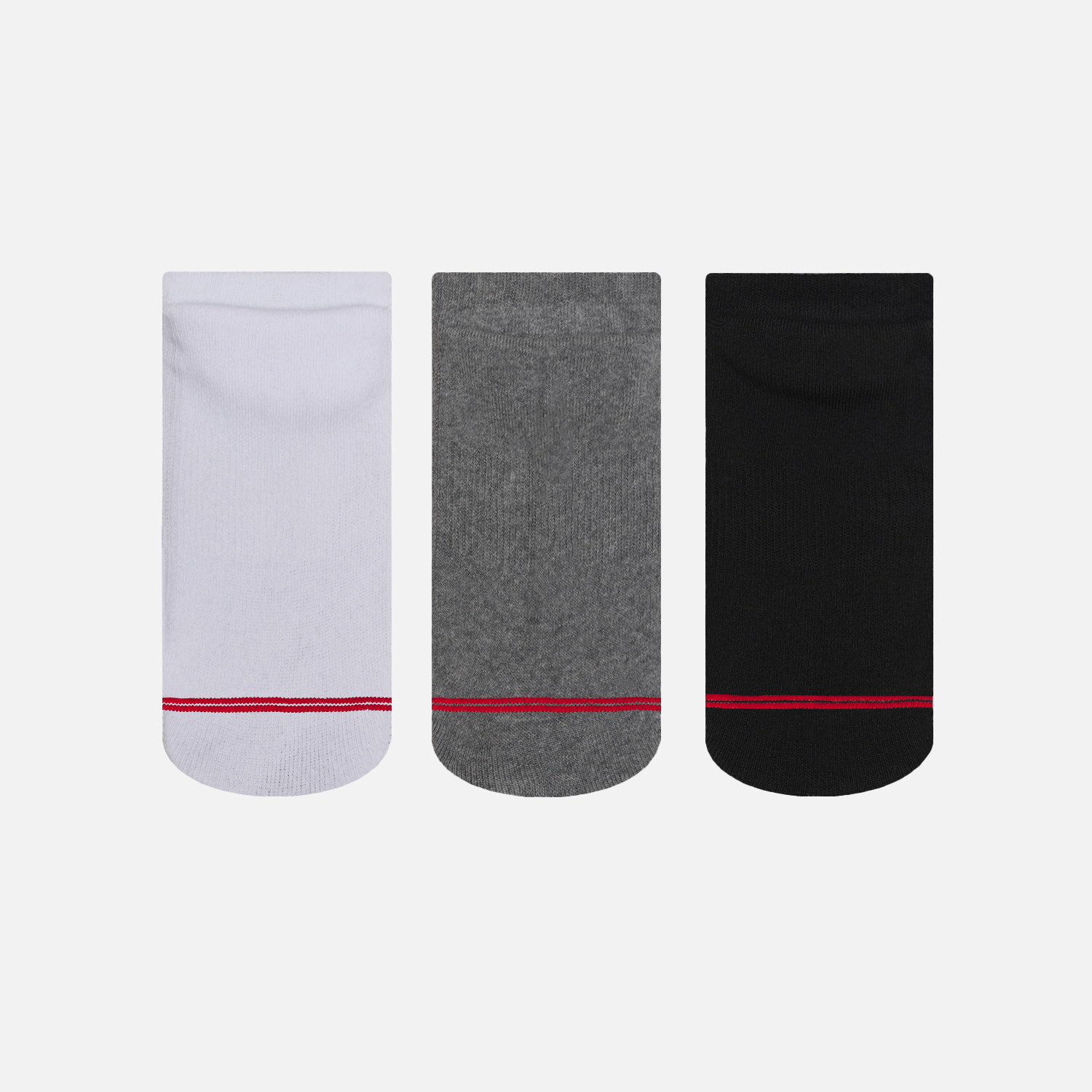 CALCETIN UNISEX LOGO LIPPI PACK NO SHOW NEGRO / BLANCO / GRIS LIPPI I26 - 3