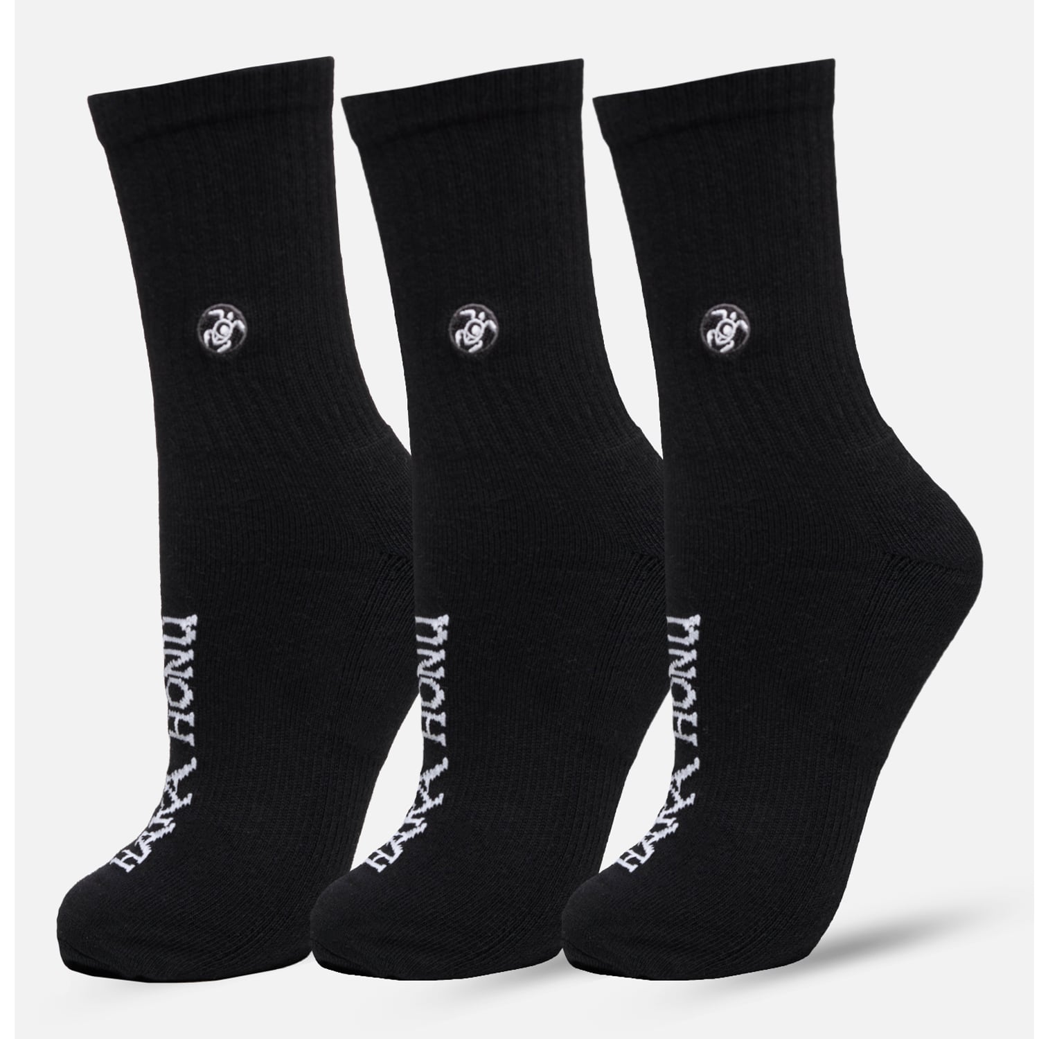 CALCETIN UNISEX LAS TRES PUNTAS PACK LARGO NEGRO HAKA HONU I26 - 1