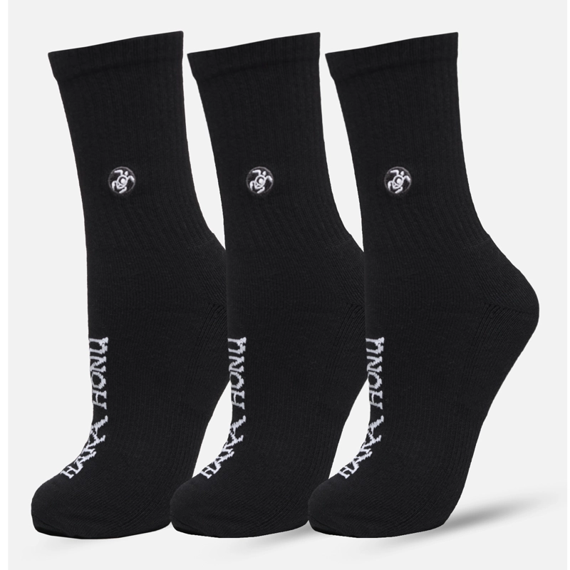 CALCETIN UNISEX LAS TRES PUNTAS PACK LARGO NEGRO HAKA HONU I26 - 1