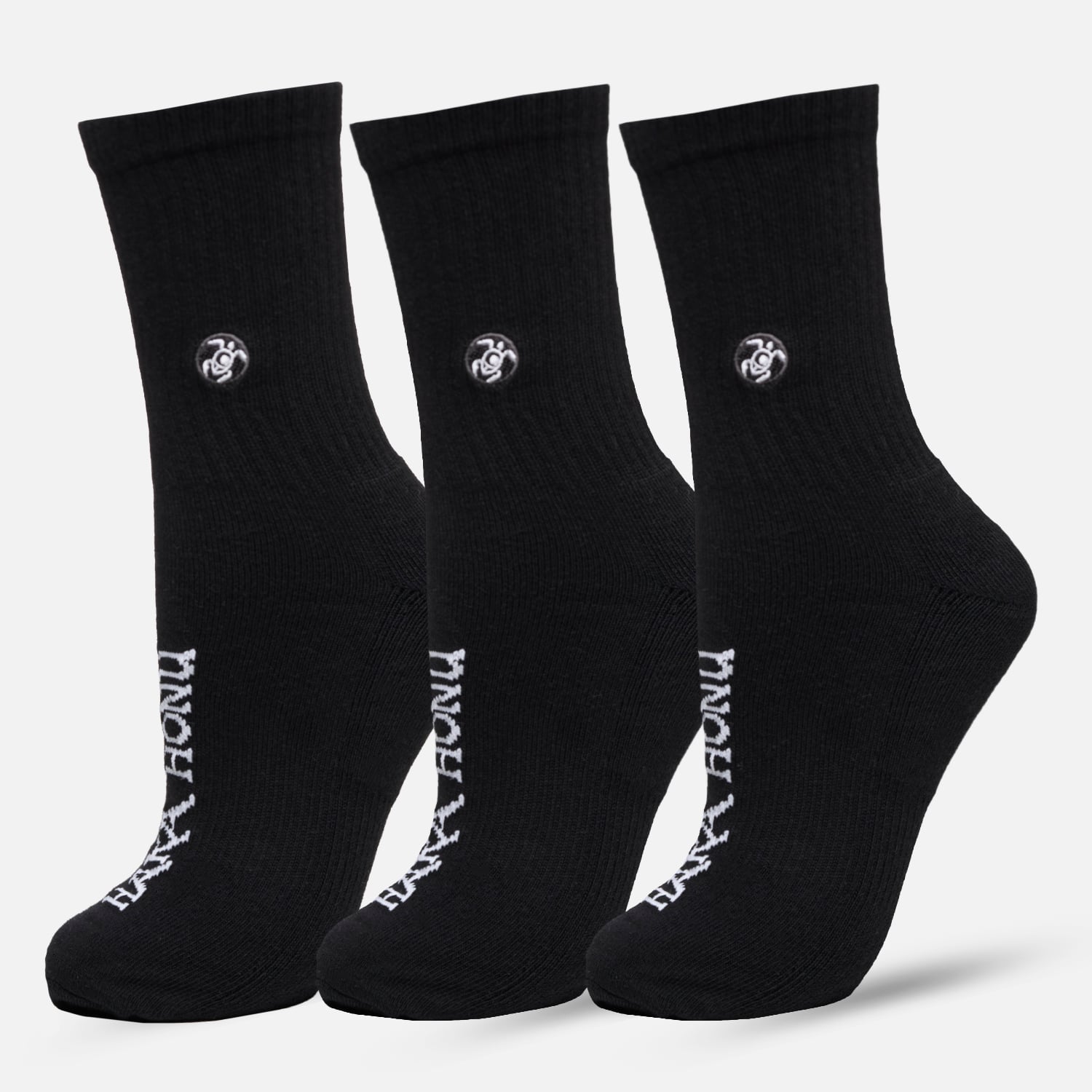 CALCETIN UNISEX LAS TRES PUNTAS PACK MEDIO NEGRO HAKA HONU I26 - 1