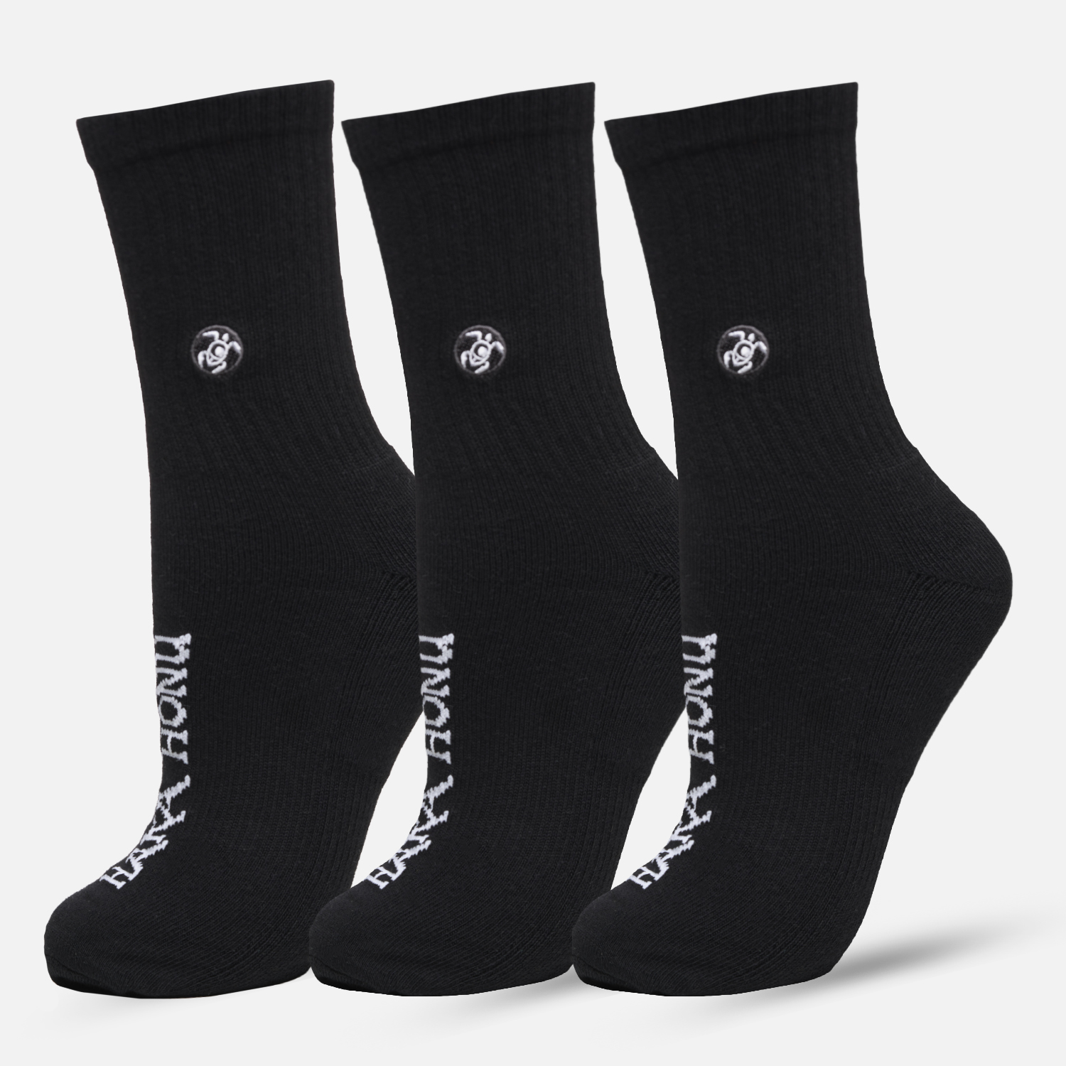 CALCETIN UNISEX LAS TRES PUNTAS PACK MEDIO NEGRO HAKA HONU I26 - 1