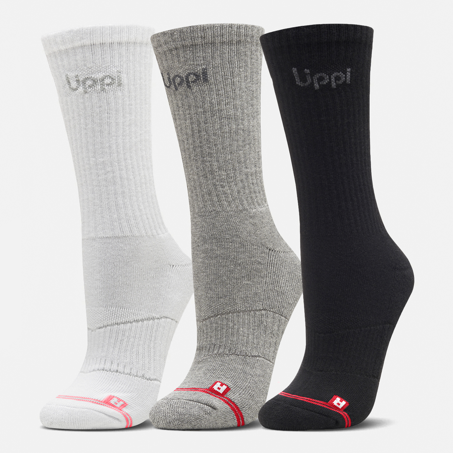 CALCETIN UNISEX LOGO LIPPI PACK LONG NEGRO/BLANCO/GRIS LIPPI I26 - 1