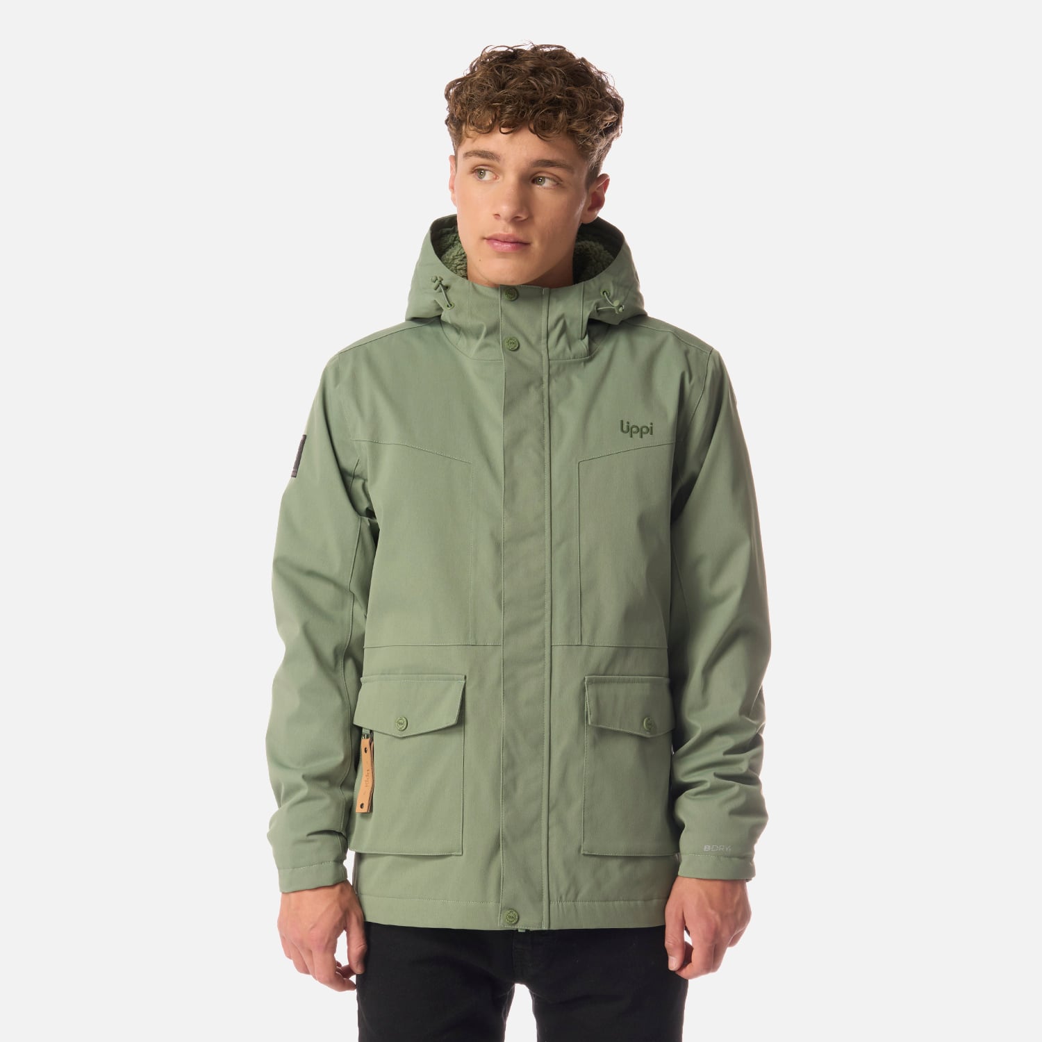 CHAQUETA TEEN BOY ROBLE B-DRY HOODY JACKET JADE OSCURO LIPPI I26 - 1