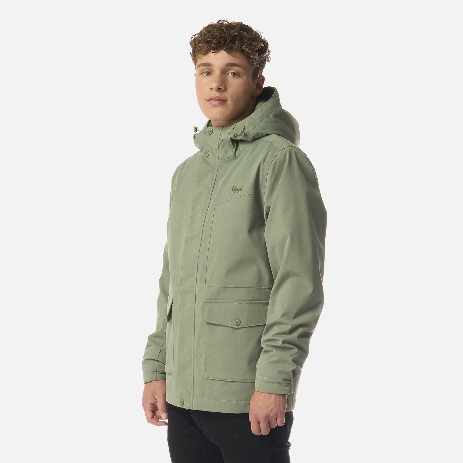 CHAQUETA TEEN BOY ROBLE B-DRY HOODY JACKET JADE OSCURO LIPPI I26 - 2