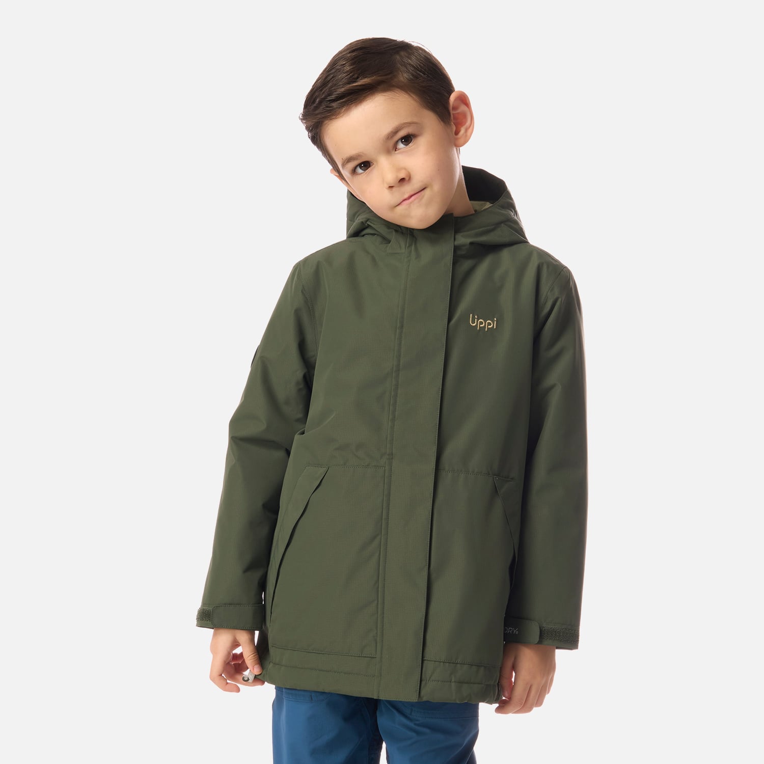 CHAQUETA NIÑO COLD PLACE B-DRY HOODY JACKET VERDE MILITAR LIPPI I26 - 1