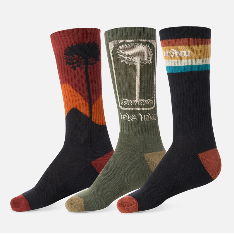 CALCETIN HOMBRE LAS TRES PUNTAS PACK MEDIO MULTICOLOR HAKA HONU - 1