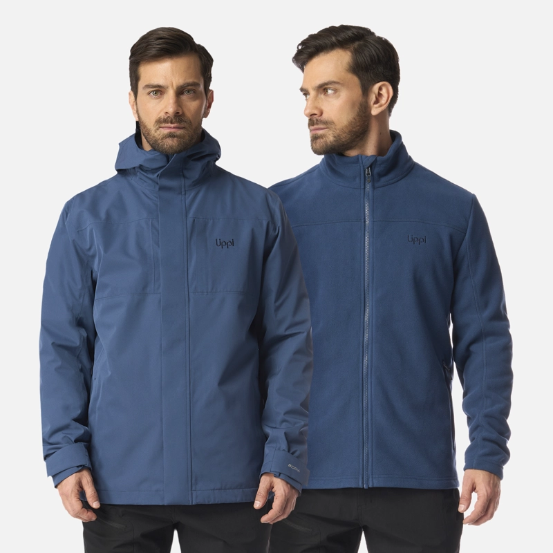 CHAQUETA HOMBRE TRES CRUCES FUSION-3 HOODY JACKET AZUL OSCURO LIPPI I26 - 1