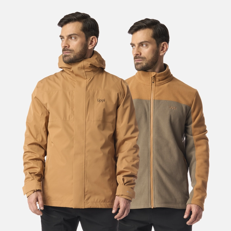 CHAQUETA HOMBRE TRES CRUCES FUSION-3 HOODY JACKET CAFE CLARO LIPPI I26 - 1
