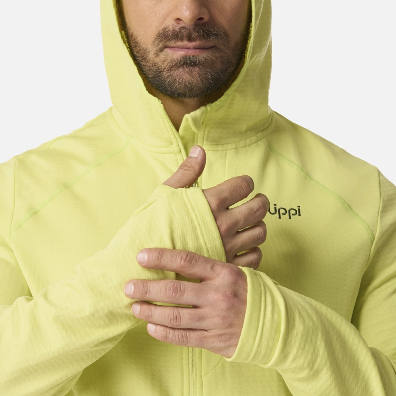 POLERON HOMBRE VIEDMA 1000 NANO-F 1/4 ZIP HOODY VERDE LIMA LIPPI - 5