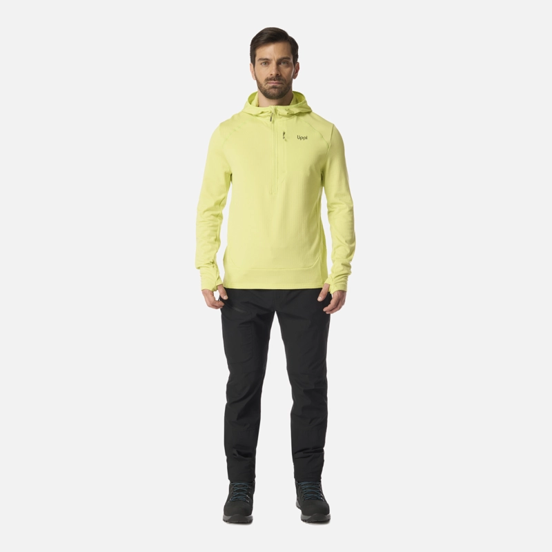 POLERON HOMBRE VIEDMA 1000 NANO-F 1/4 ZIP HOODY VERDE LIMA LIPPI - 6
