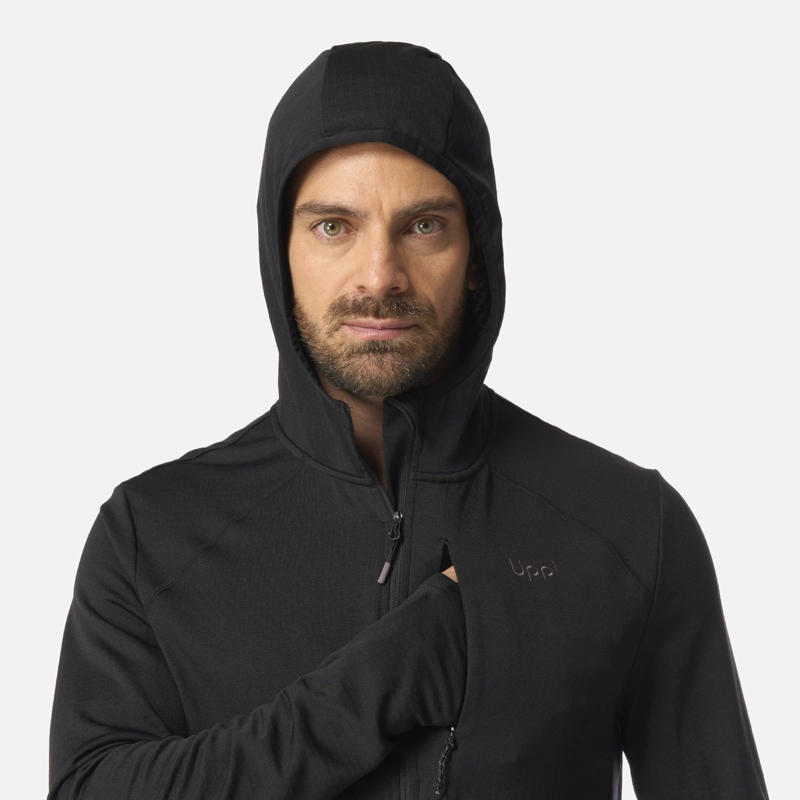 POLERON HOMBRE VIEDMA 1000 NANO-F 1/4 ZIP HOODY NEGRO LIPPI - 4