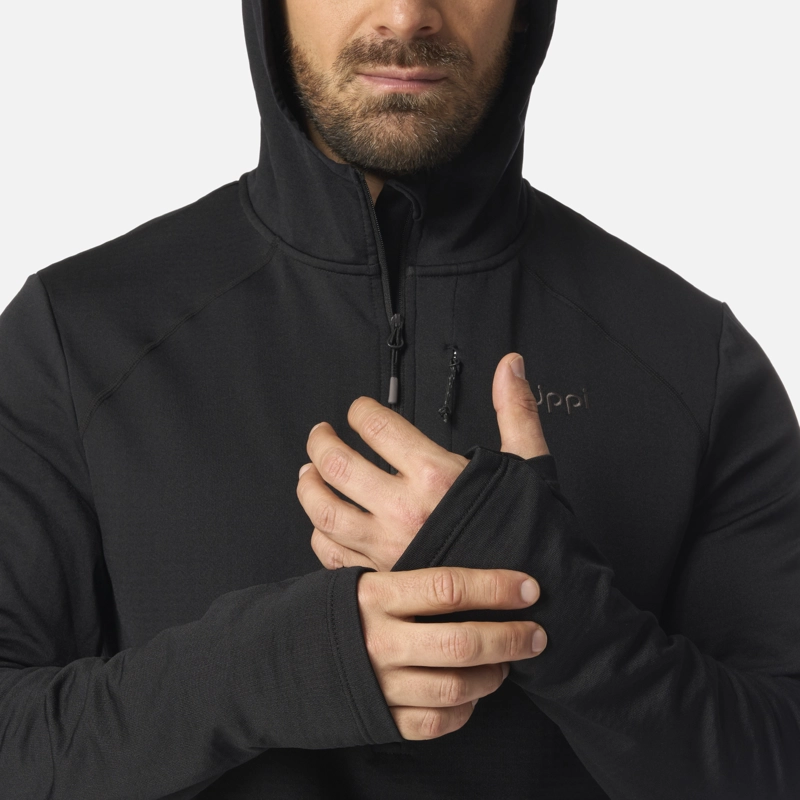 POLERON HOMBRE VIEDMA 1000 NANO-F 1/4 ZIP HOODY NEGRO LIPPI - 5