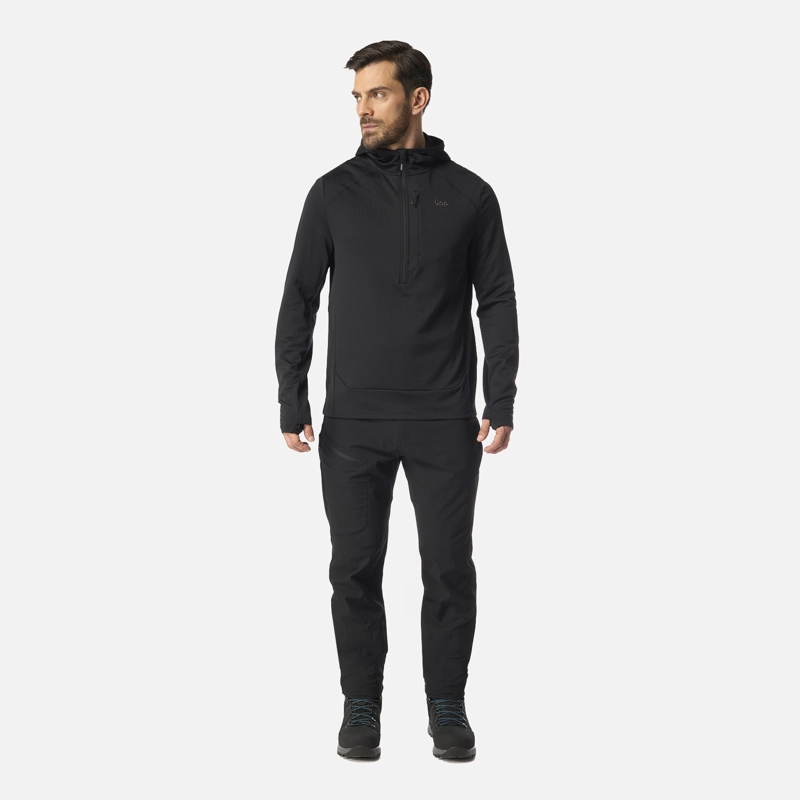 POLERON HOMBRE VIEDMA 1000 NANO-F 1/4 ZIP HOODY NEGRO LIPPI - 6