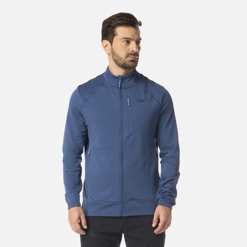 POLERON HOMBRE VIEDMA 1000 NANO-F FULL ZIP AZUL OSCURO LIPPI - 1