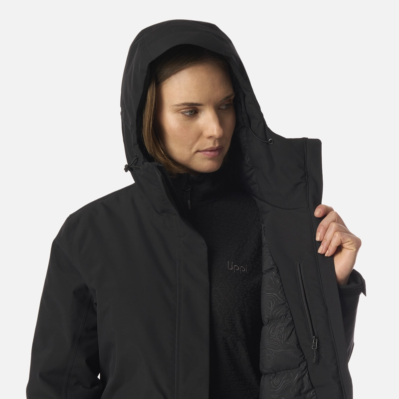 CHAQUETA MUJER MOUNTAINS LIVE B-DRY DOWN LONG JACKET NEGRO LIPPI I26 - 9