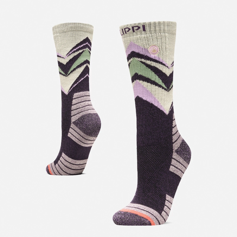 CALCETIN MUJER TREKKING WARM SOCKS MORADO OSCURO MELANGE LIPPI I26 - 1