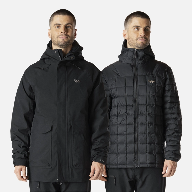 CHAQUETA HOMBRE HICKEN FUSION-3 B-DRY HOODY JACKET NEGRO LIPPI I26 - 1