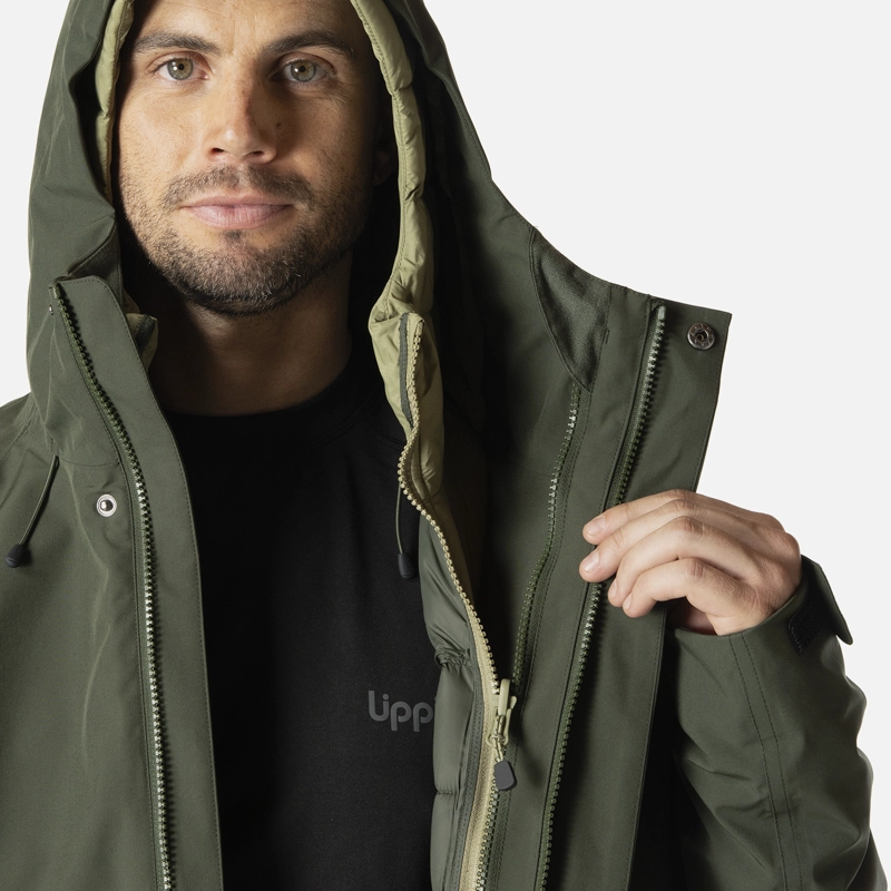 CHAQUETA HOMBRE HICKEN FUSION-3 B-DRY HOODY JACKET VERDE MILITAR LIPPI I26 - 8