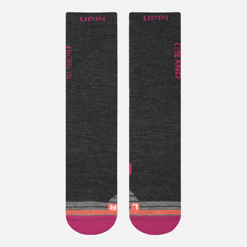 CALCETIN MUJER ALL MOUNTAIN SKI SOCKS NEGRO MELANGE LIPPI I26 - 2
