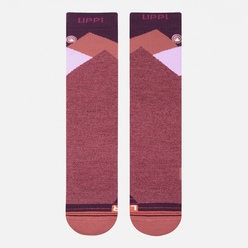 CALCETIN MUJER ALL MOUNTAIN SKI SOCKS MORADO MELANGE LIPPI I26 - 2