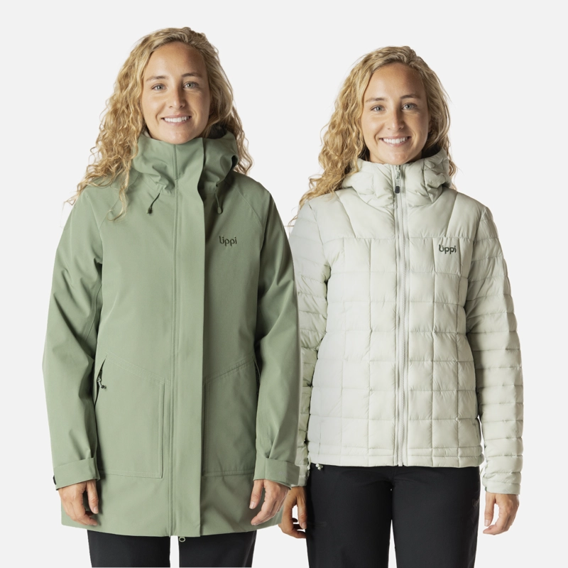 CHAQUETA MUJER HICKEN FUSION-3 B-DRY HOODY JACKET JADE OSCURO LIPPI - 1