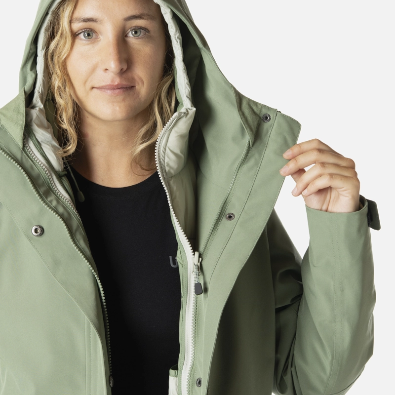 CHAQUETA MUJER HICKEN FUSION-3 B-DRY HOODY JACKET JADE OSCURO LIPPI - 7