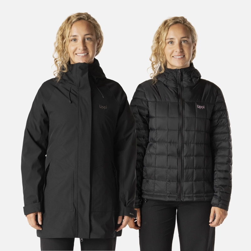 CHAQUETA MUJER HICKEN FUSION-3 B-DRY HOODY JACKET NEGRO LIPPI I26 - 1