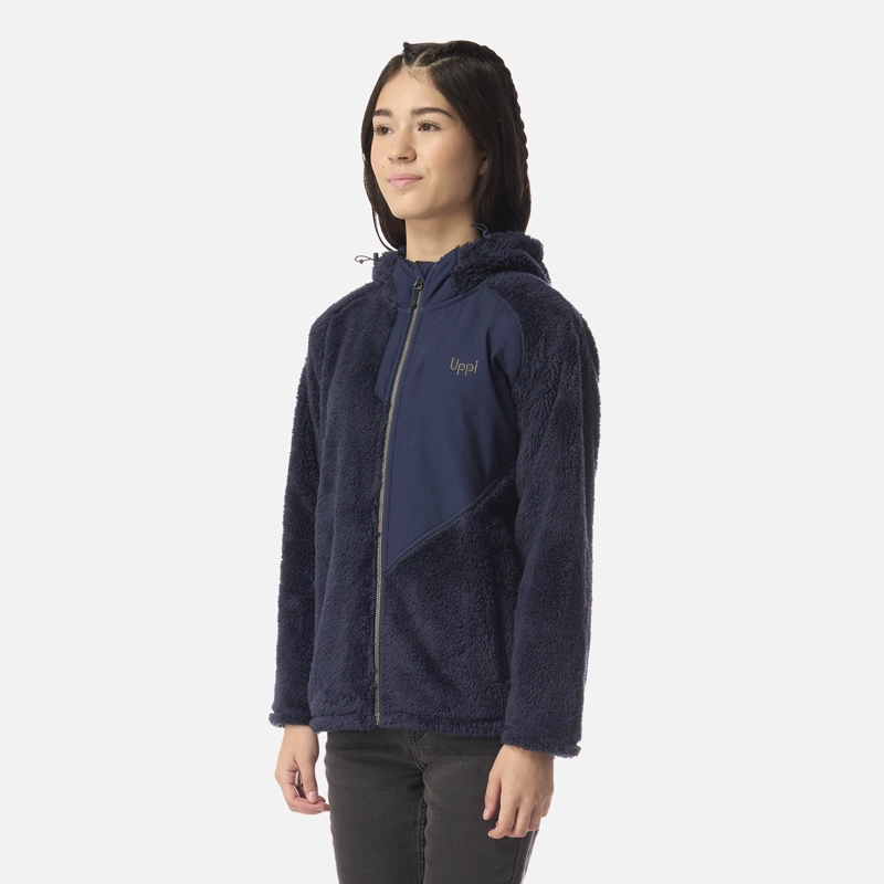 POLAR TEEN GIRL BEAR SHAGGY-PRO HOODY JACKET AZUL MARINO LIPPI I26 - 2