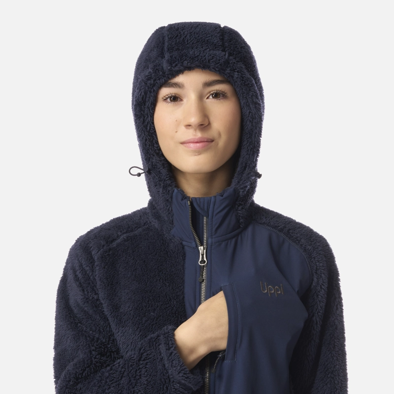 POLAR TEEN GIRL BEAR SHAGGY-PRO HOODY JACKET AZUL MARINO LIPPI I26 - 4