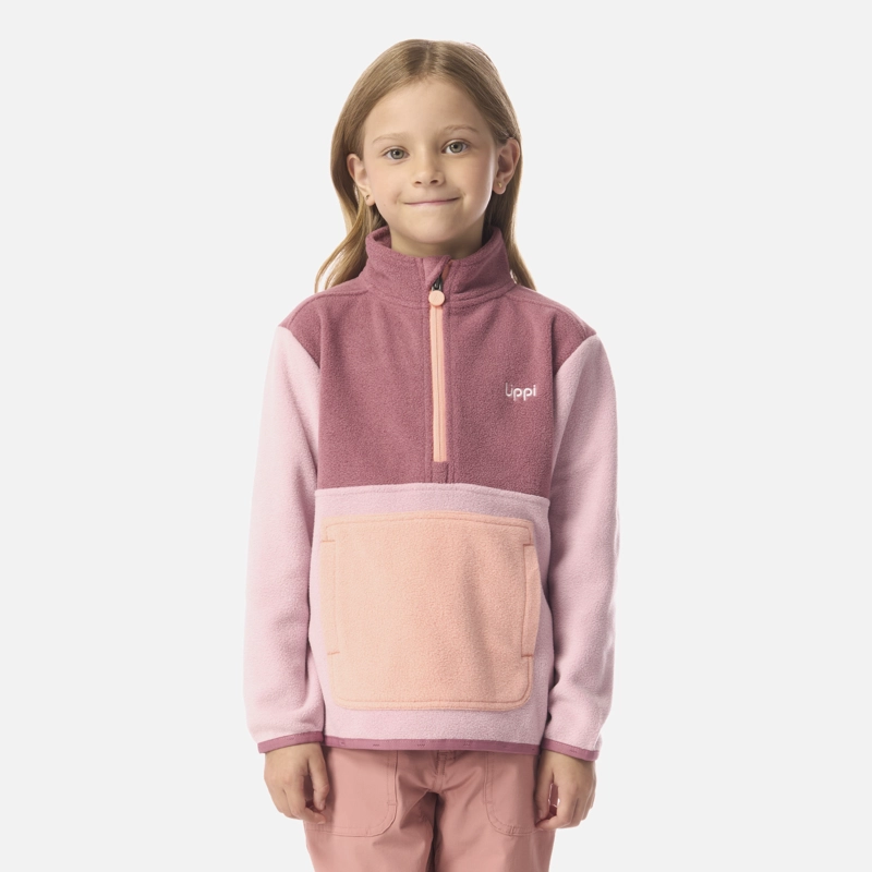 POLAR NIÑA FOREST 1/4 ZIP SWEATSHIRT ROSA CLARO LIPPI I26 - 1