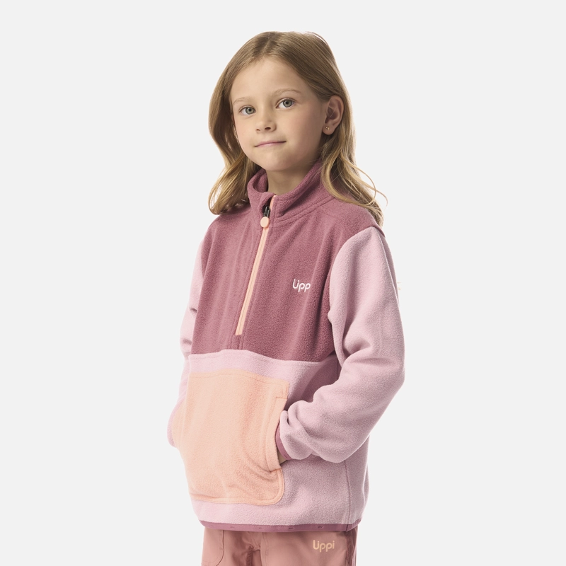 POLAR NIÑA FOREST 1/4 ZIP SWEATSHIRT ROSA CLARO LIPPI I26 - 2