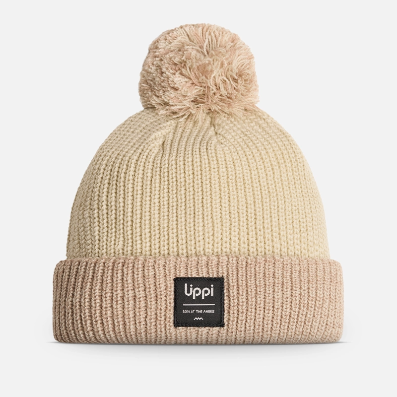 GORRO UNISEX FLY LINE POM BLEND-PRO BEANIE CREMA MELANGE  LIPPI I26 - 1