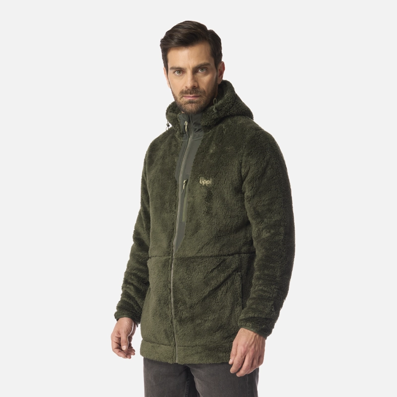 POLAR HOMBRE BEAR SHAGGY-PRO HOODY JACKET VERDE MILITAR LIPPI I26 - 2