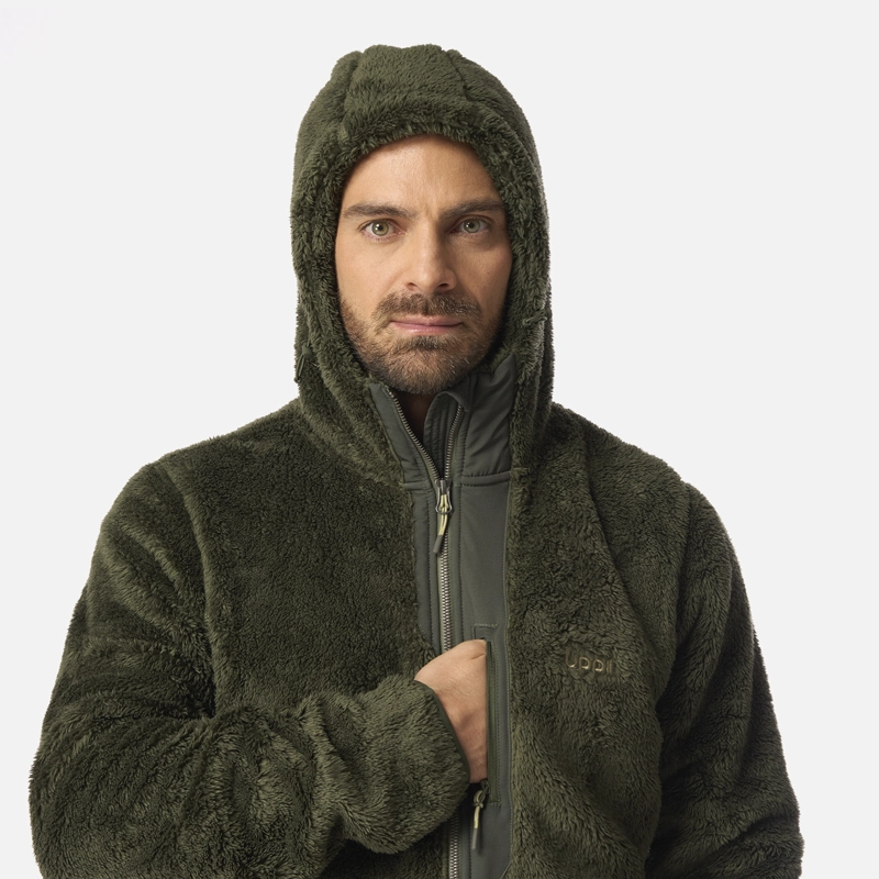 POLAR HOMBRE BEAR SHAGGY-PRO HOODY JACKET VERDE MILITAR LIPPI I26 - 4
