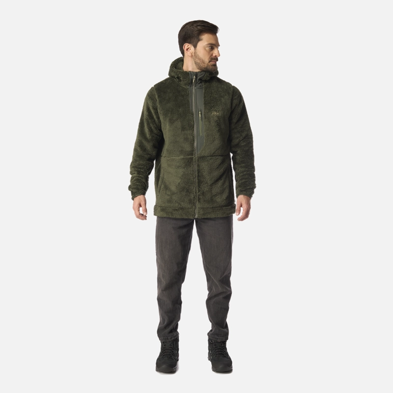 POLAR HOMBRE BEAR SHAGGY-PRO HOODY JACKET VERDE MILITAR LIPPI I26 - 6