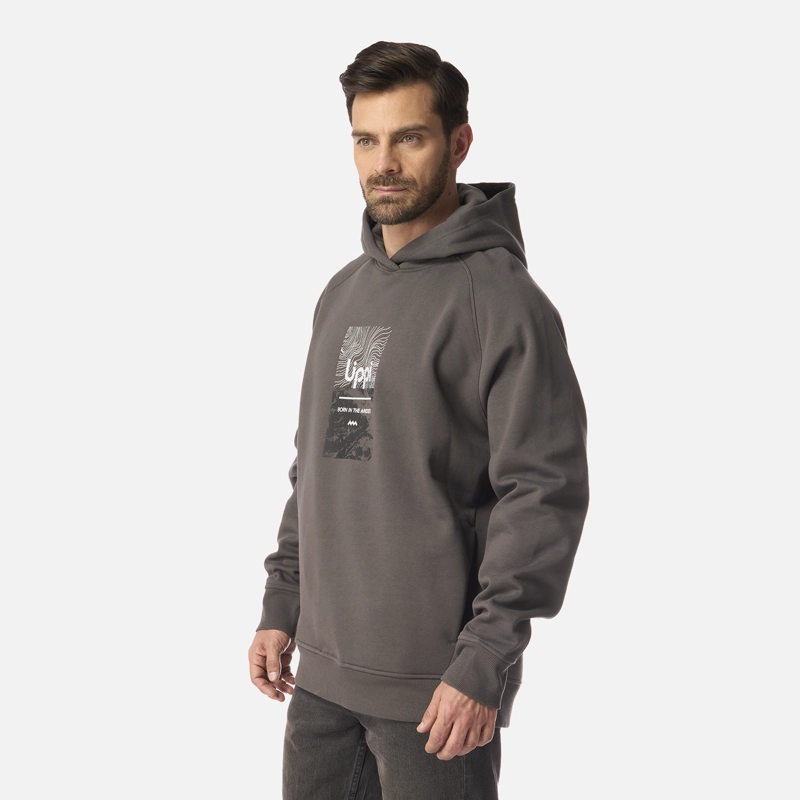 POLERON HOMBRE INSIGNE HOODY SWEATSHIRT FRONT PRINT GRIS MEDIO LIPPI I26 - 2